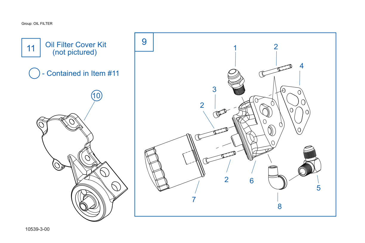 Eaton Fuller FO-18E313A-MHP Oil Filter exploded-view diagram