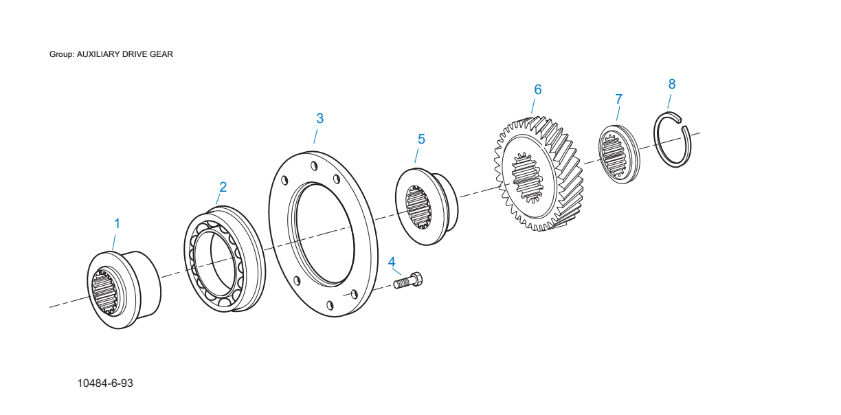 Eaton Fuller FO-22E318B-MXP Auxiliary Drive Gear exploded-view diagram