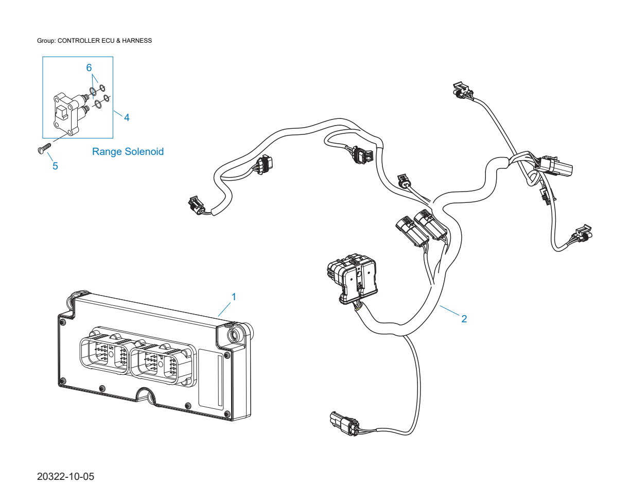 Eaton Fuller FO-22E318B-VXP Controller Ecu & Harness exploded-view diagram