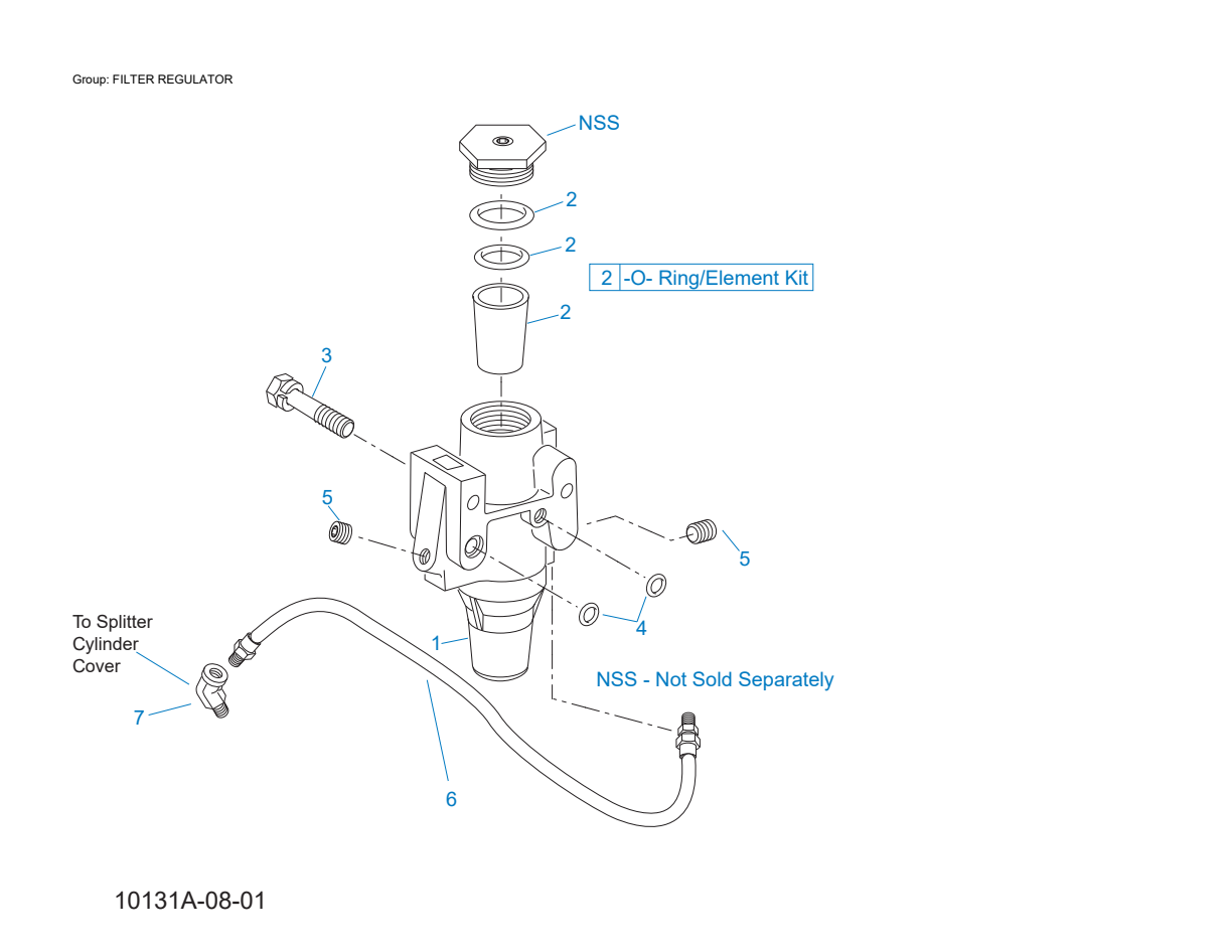 Eaton Fuller FO-22E318B-VXP Filter Regulator exploded-view diagram