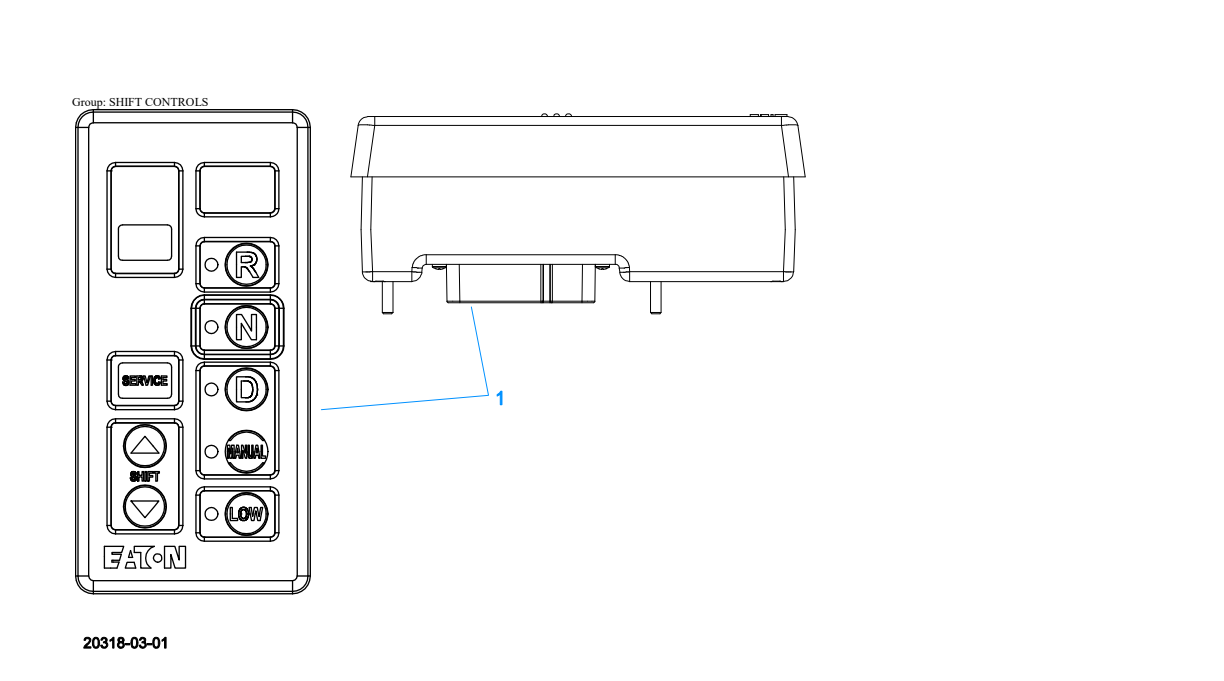 Diagrama de despiece: Controles de cambio, Eaton Fuller FO-5406B-DM3
