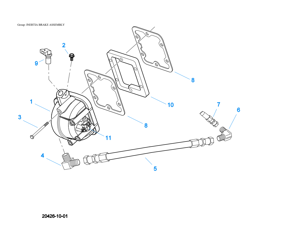 Eaton Fuller FO-6406A-ASX Inertia Brake Assembly exploded-view diagram