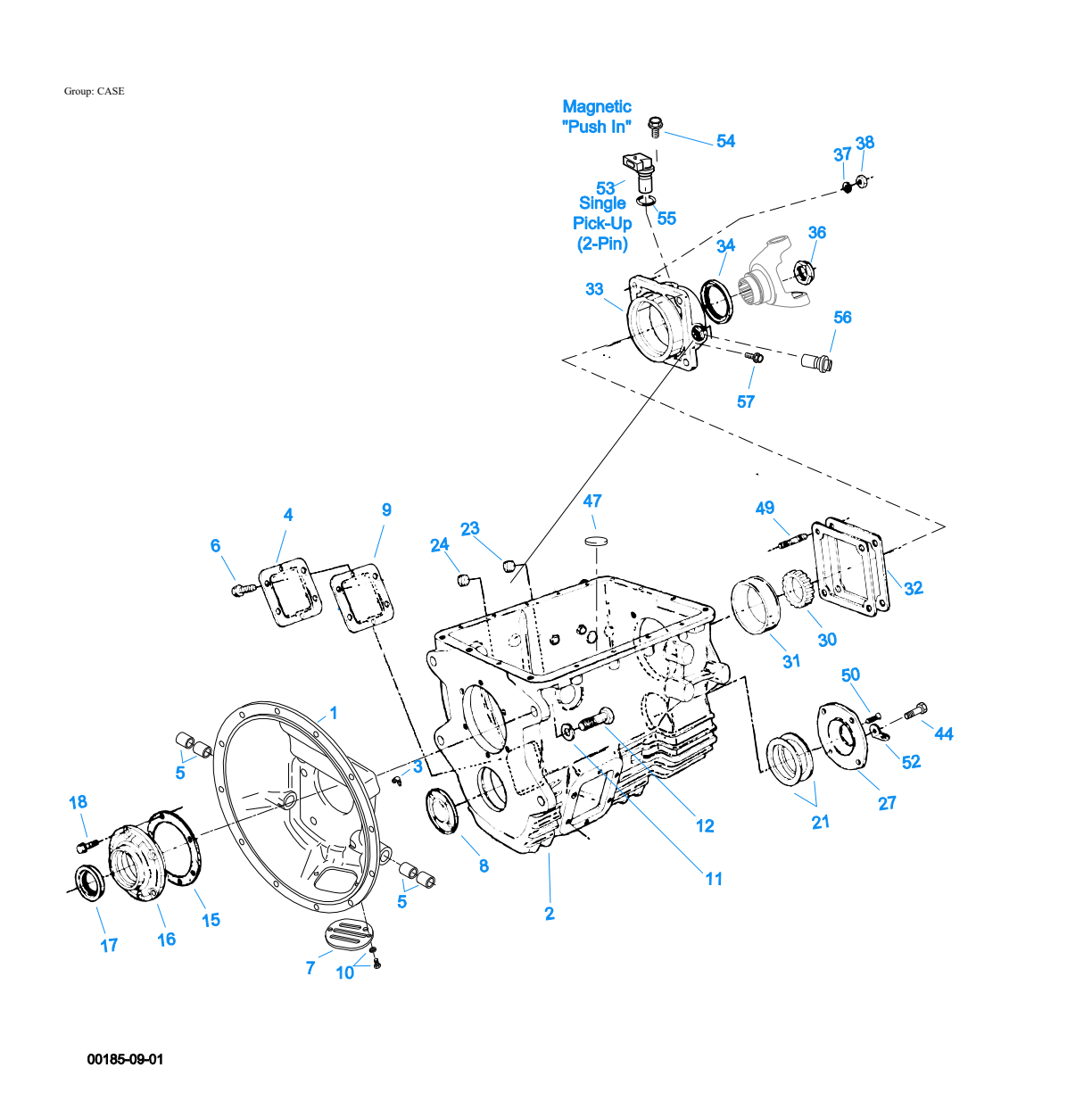 Eaton Fuller FO-8406A-ASX Case exploded-view diagram