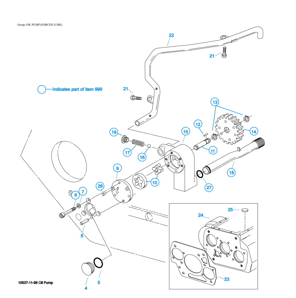 Eaton Fuller FOM-16D313E-LEP Oil Pump (Forced Lube) exploded-view diagram