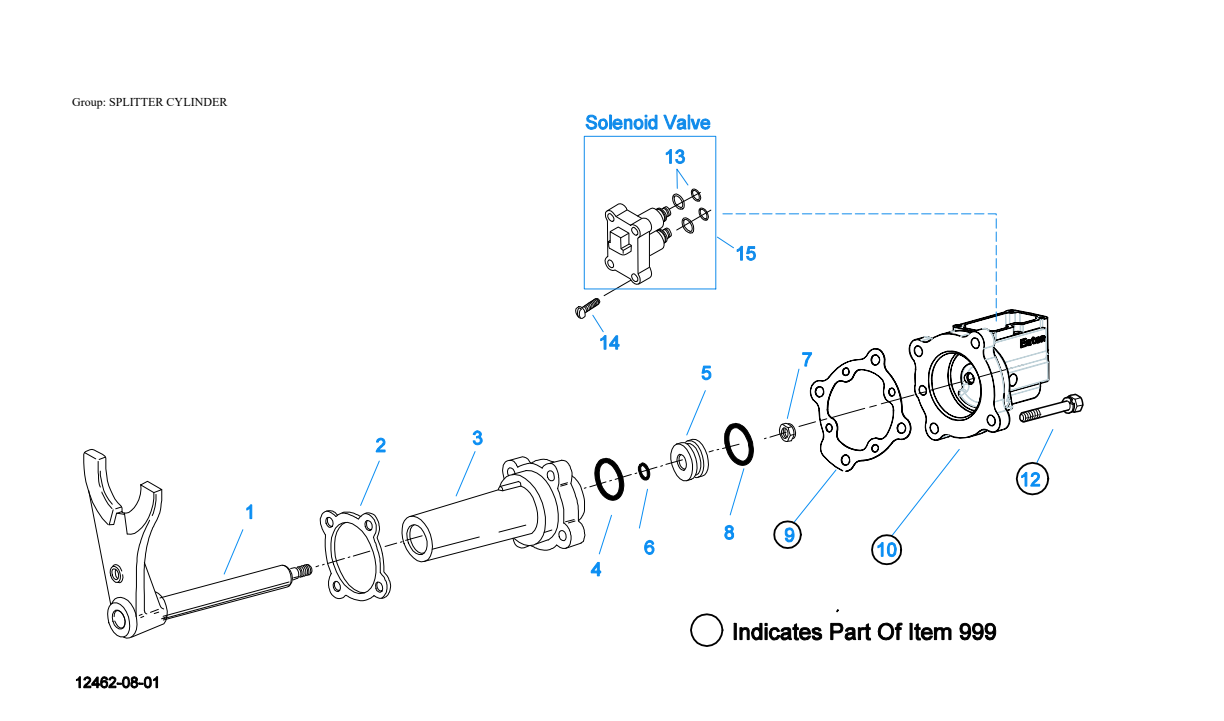 Eaton Fuller FOM-16D313E-LEP Splitter Cylinder exploded-view diagram
