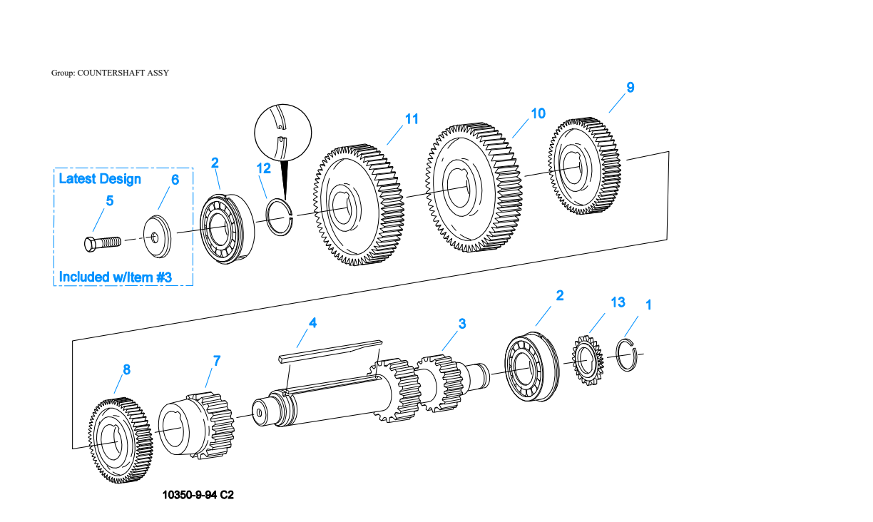 Eaton Fuller FR-13210B Countershaft Assy exploded-view diagram