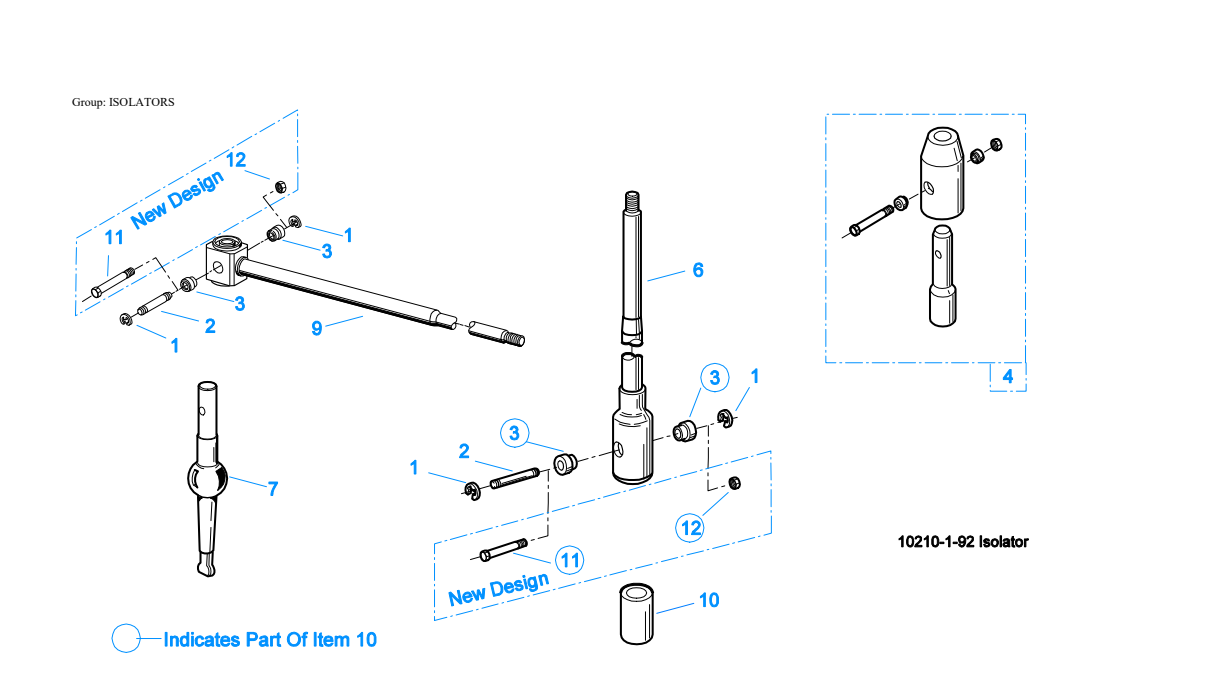 Eaton Fuller FR-13210B Isolators exploded-view diagram