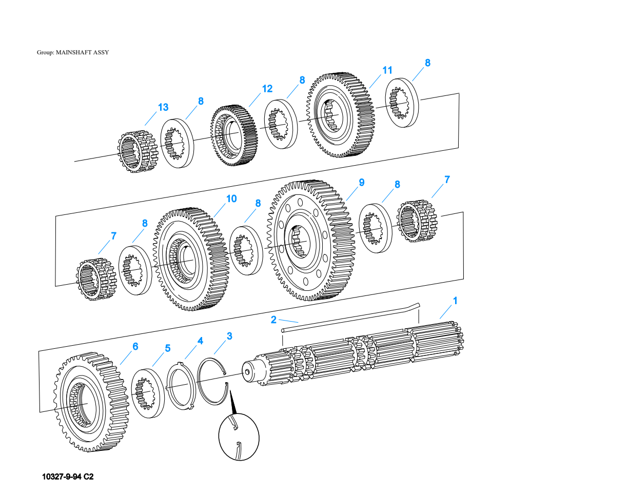 Eaton Fuller FR-13210B Mainshaft Assy exploded-view diagram