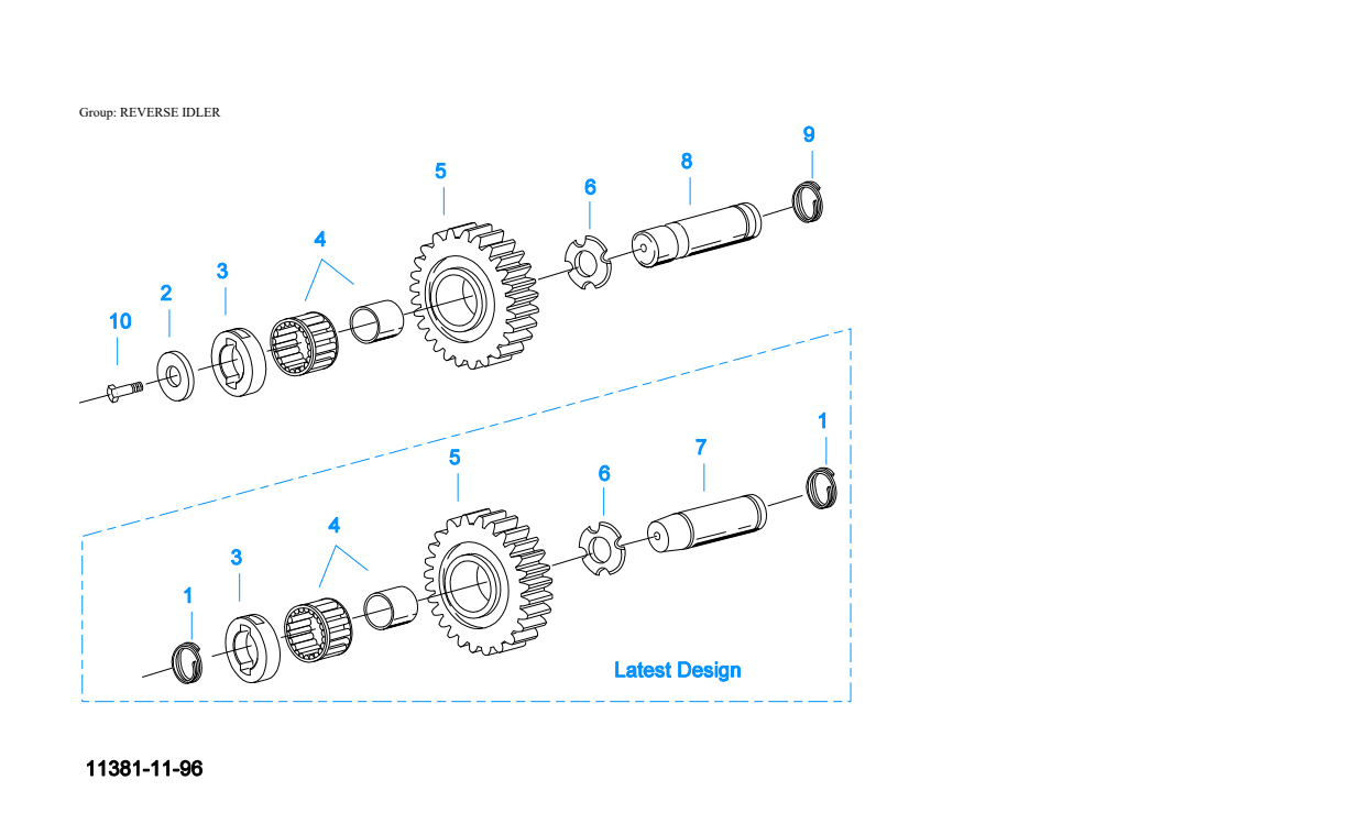 Eaton Fuller FR-9210B Reverse Idler exploded-view diagram
