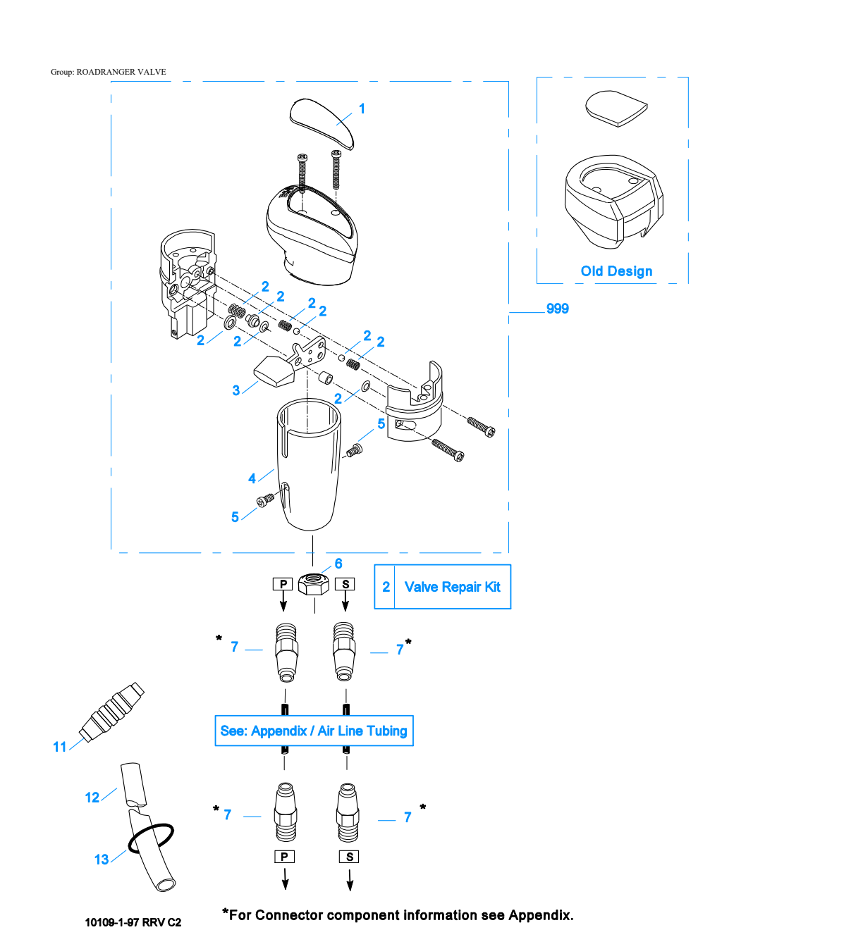 Eaton Fuller FRF-12210B Roadranger Valve exploded-view diagram