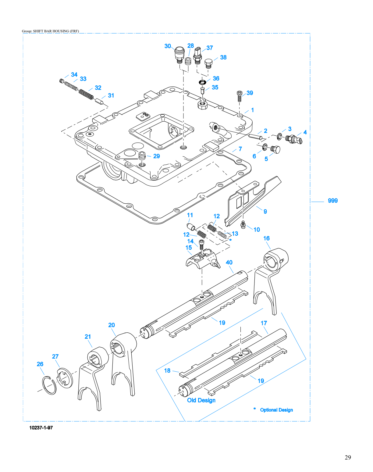 Eaton Fuller FRF-9210B Shift Bar Housing (Frf) exploded-view diagram