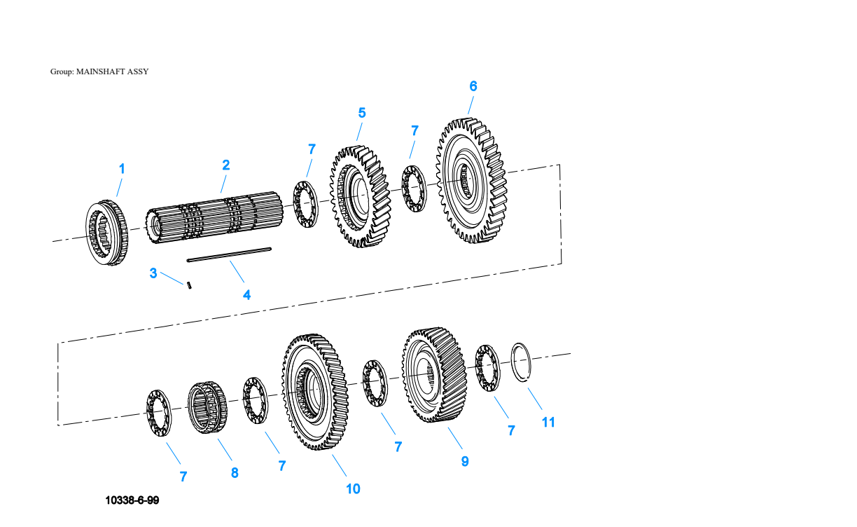 Eaton Fuller FRLO-14410C-T2 Mainshaft Assy exploded-view diagram