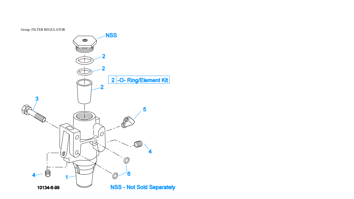 Eaton Fuller FRLO-16410C-T2 Filter Regulator exploded-view diagram