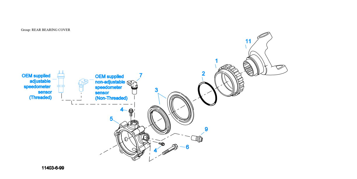 Eaton Fuller FRLO-16410C-T2 Rear Bearing Cover exploded-view diagram