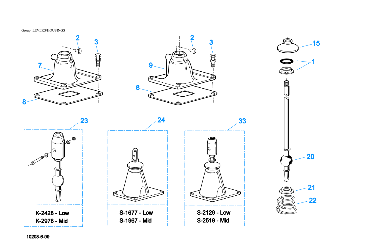 Eaton Fuller FRLOF-14410C Levers/Housings exploded-view diagram