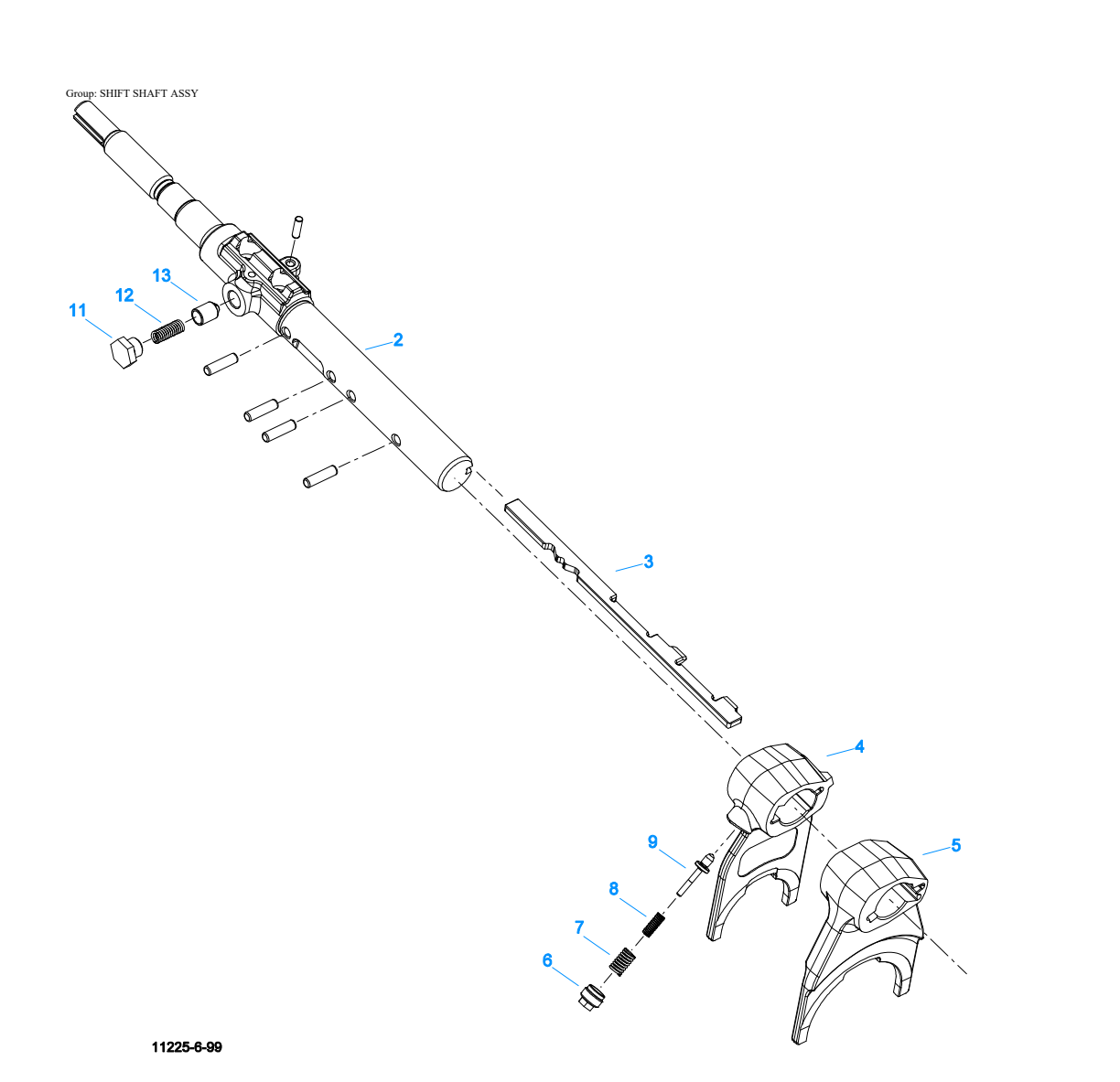 Eaton Fuller FRLOF-14410C Shift Shaft Assy exploded-view diagram