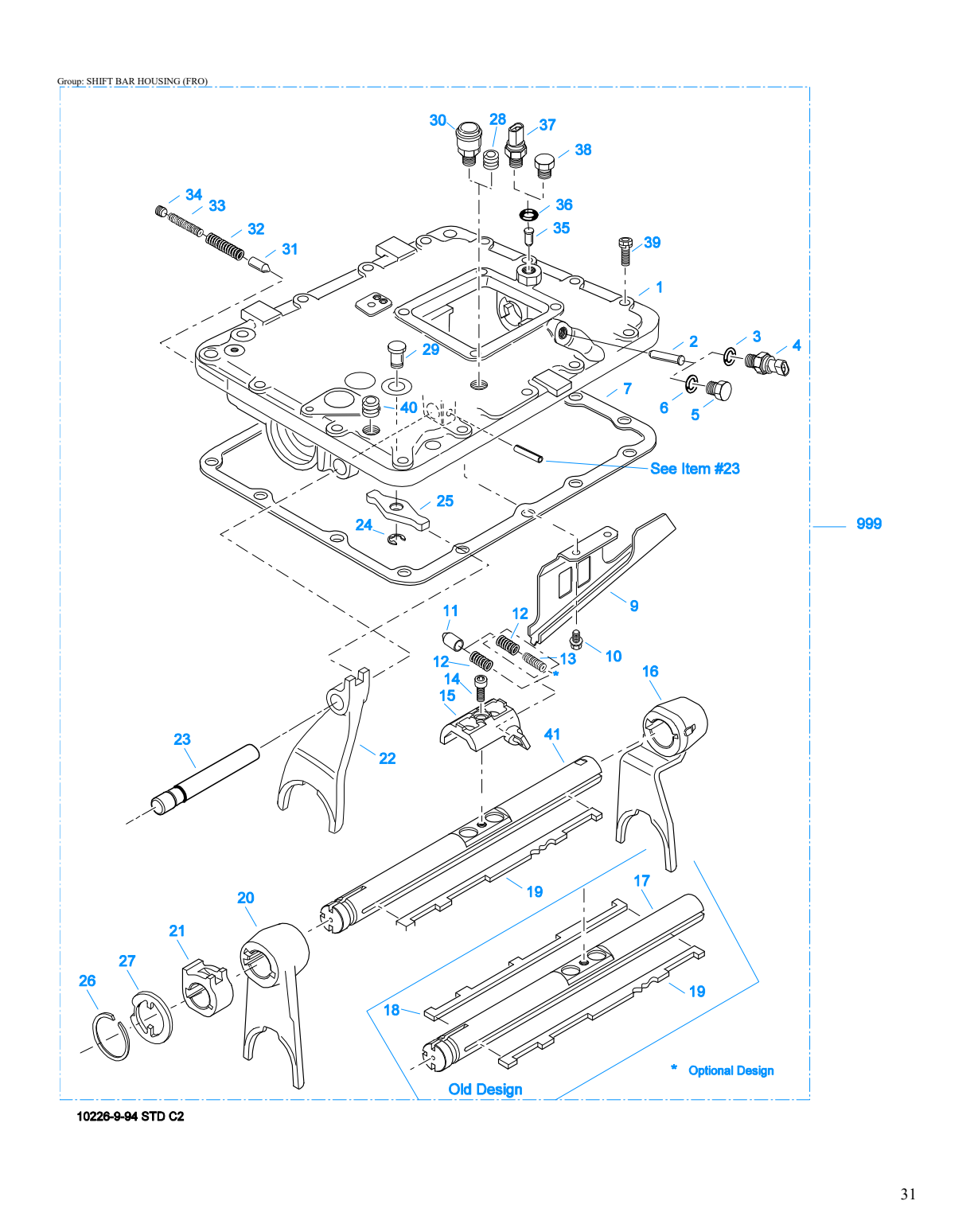 Eaton Fuller FRO-11210C Shift Bar Housing (Fro) exploded-view diagram