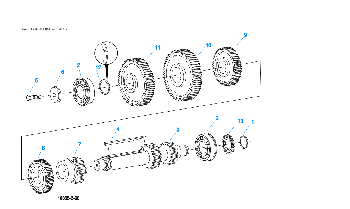 Eaton Fuller FROF-11210B Countershaft Assy exploded-view diagram