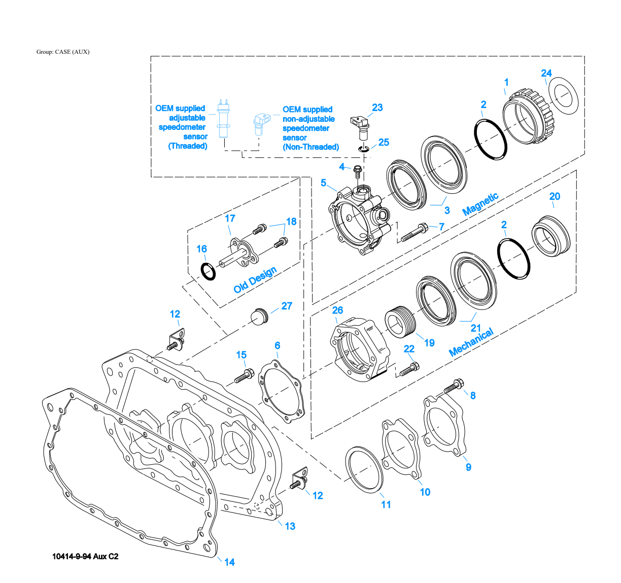 Eaton Fuller FROF-15210C Case (Aux) exploded-view diagram
