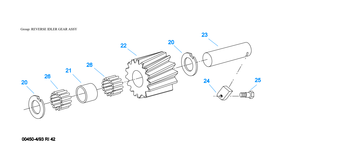 Eaton Fuller FS-4005B Reverse Idler Gear Assy exploded-view diagram