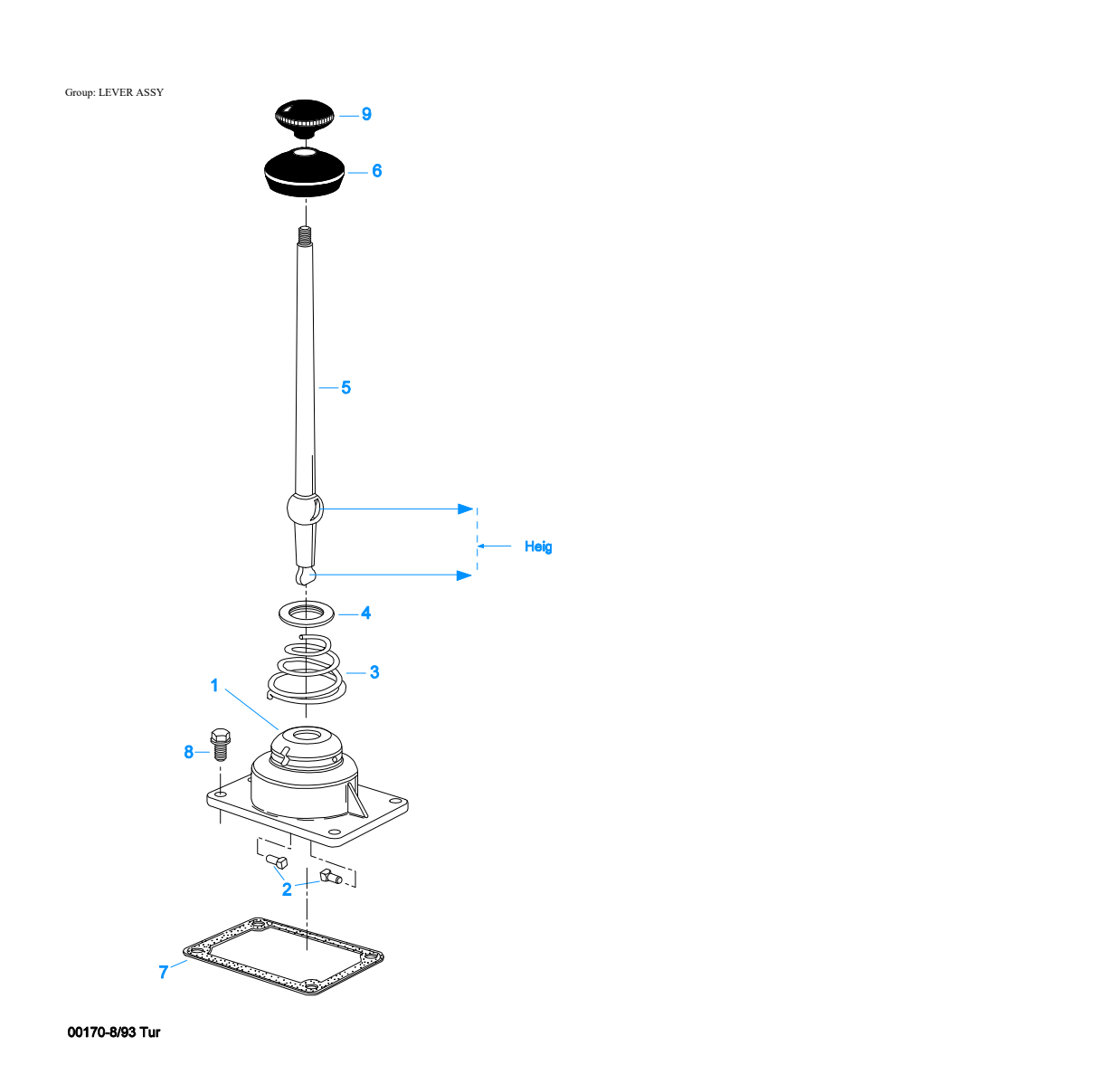Eaton Fuller FS-5005A Lever Assy exploded-view diagram