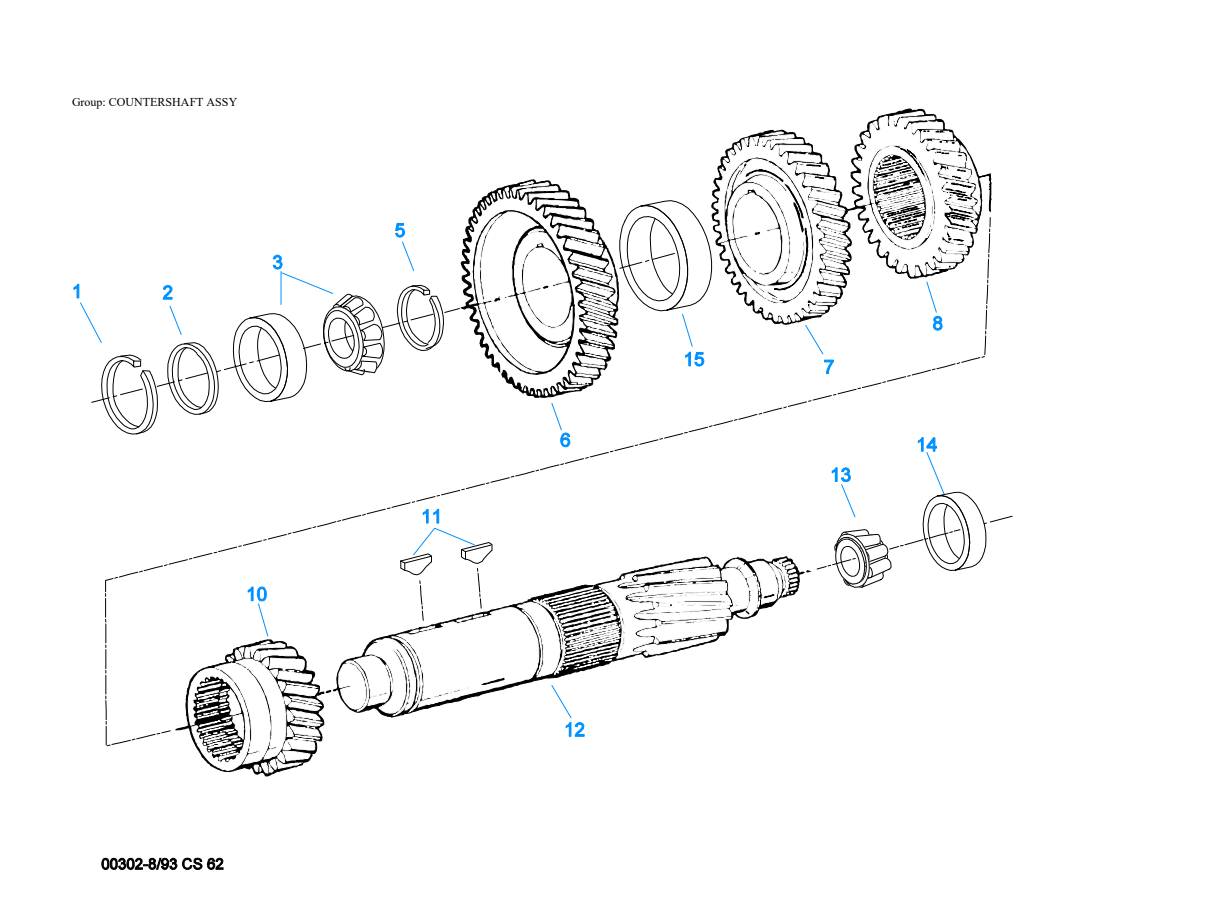 Eaton Fuller FS-6205A Countershaft Assy exploded-view diagram