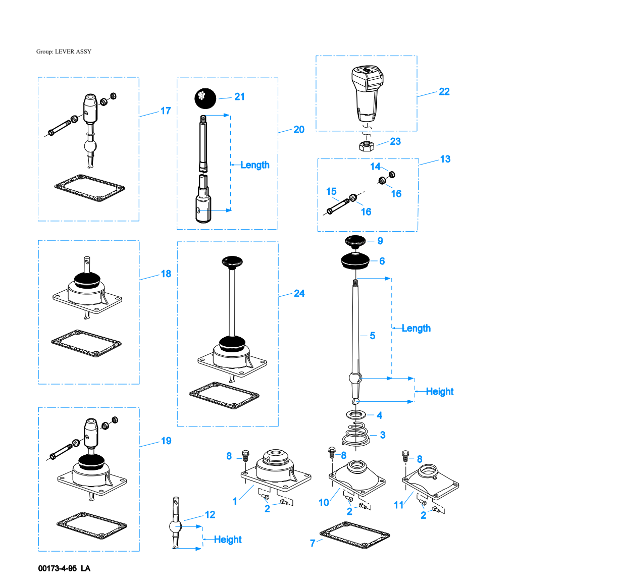 Eaton Fuller FS-8206A Lever Assy exploded-view diagram