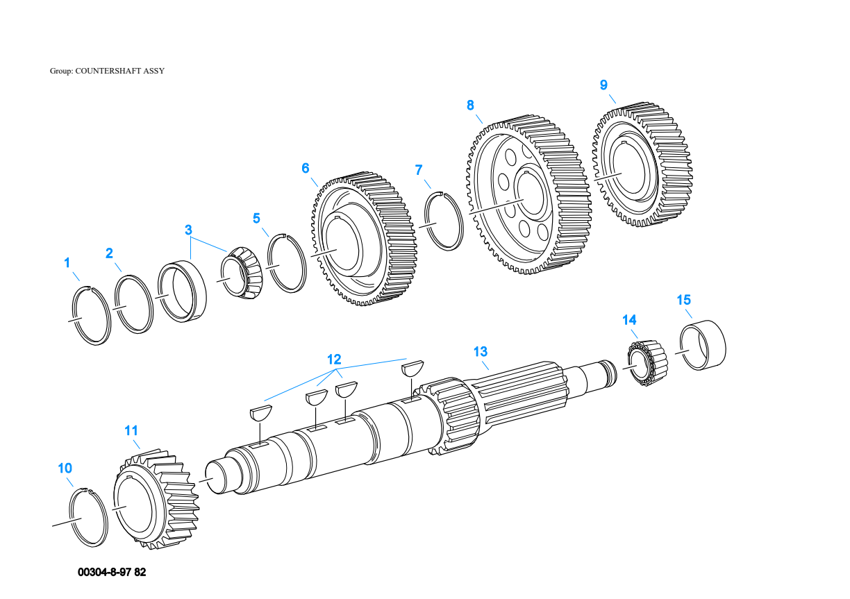 Eaton Fuller FS-8206A Countershaft Assy exploded-view diagram