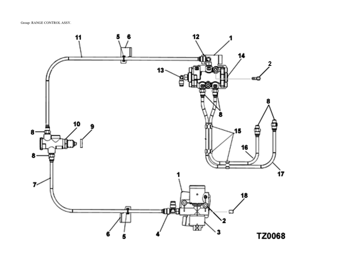 Diagrama de despiece: Ensamble de control de rango, Eaton Fuller FS-V8209A-RH