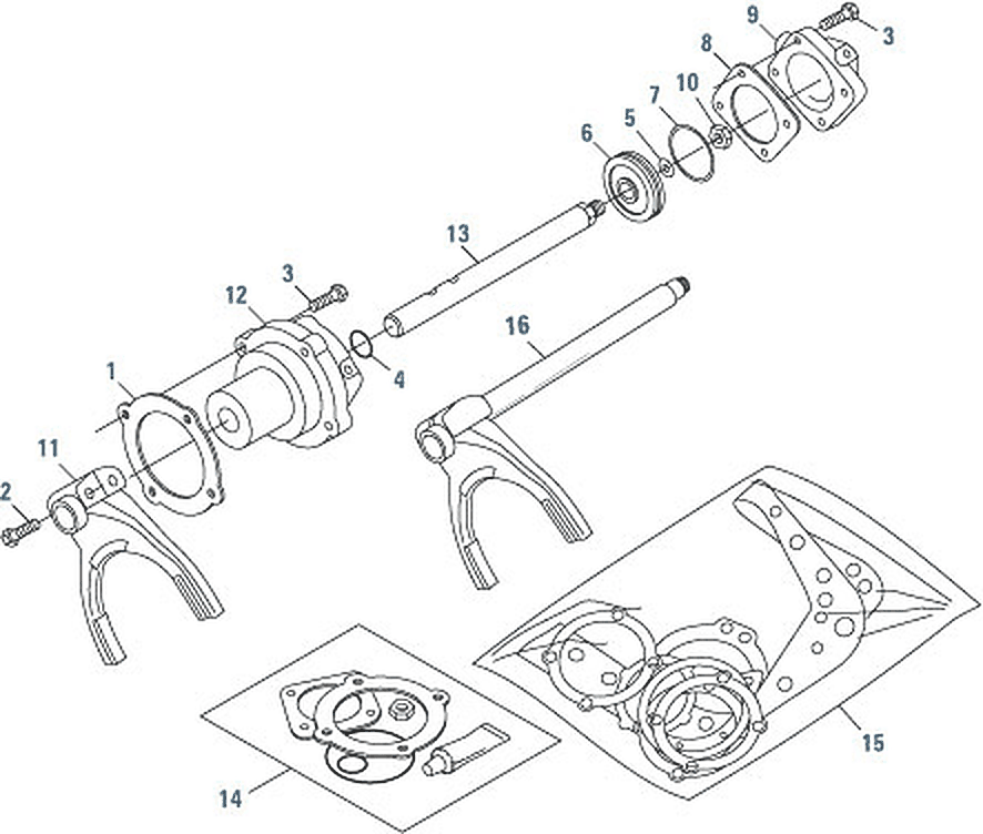Diagrama de despiece: Componentes del cilindro de rango, Eaton Fuller RT/RTO-12513
