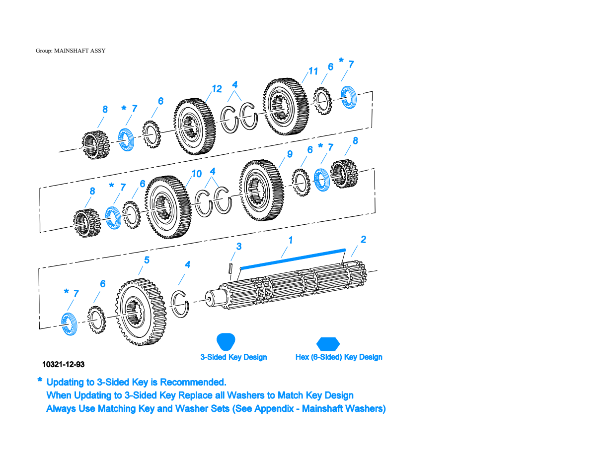 Eaton Fuller RT-11715 Mainshaft Assy exploded-view diagram