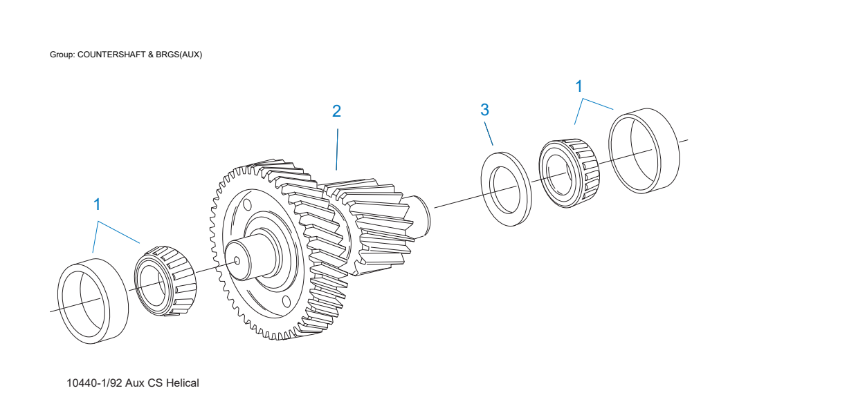 Eaton Fuller RT-12709H Countershaft & Brgs(Aux) exploded-view diagram