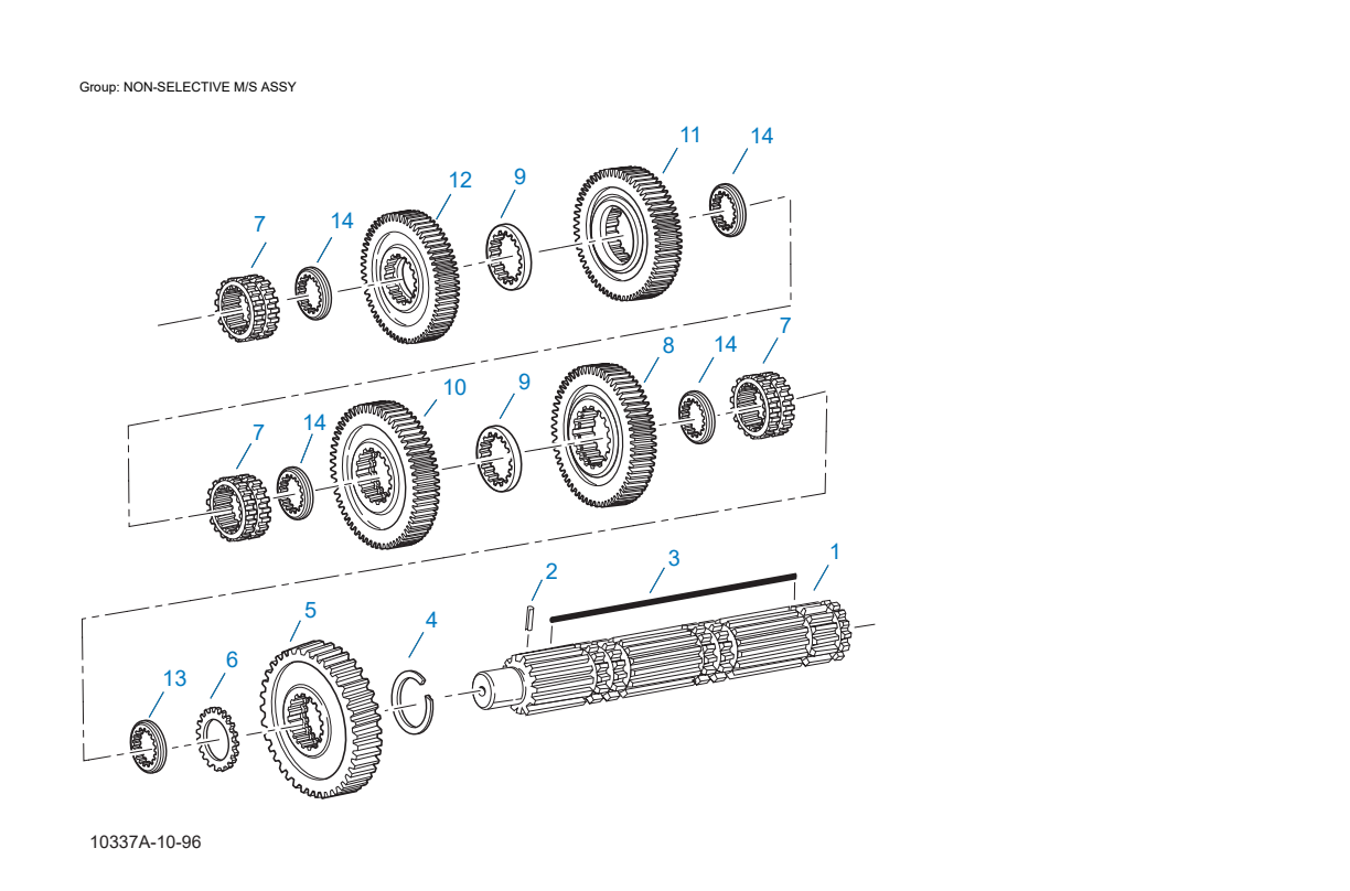 Eaton Fuller RT-12709H Non-Selective M/S Assy exploded-view diagram
