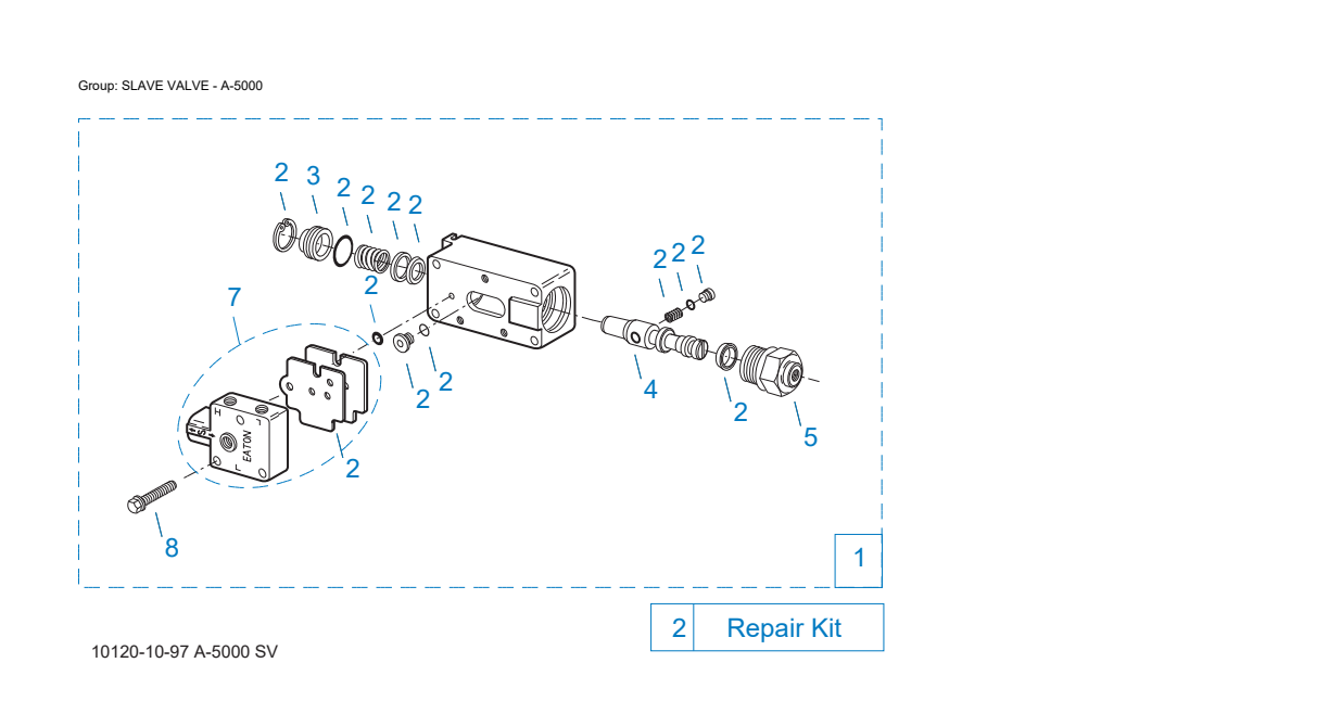 Eaton Fuller RT-12709H Slave Valve - A- exploded-view diagram