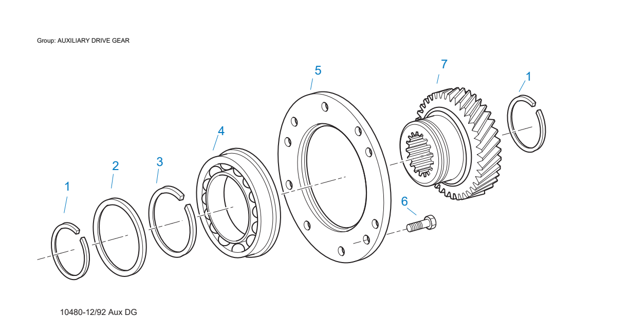 Eaton Fuller RT-12709H Auxiliary Drive Gear exploded-view diagram