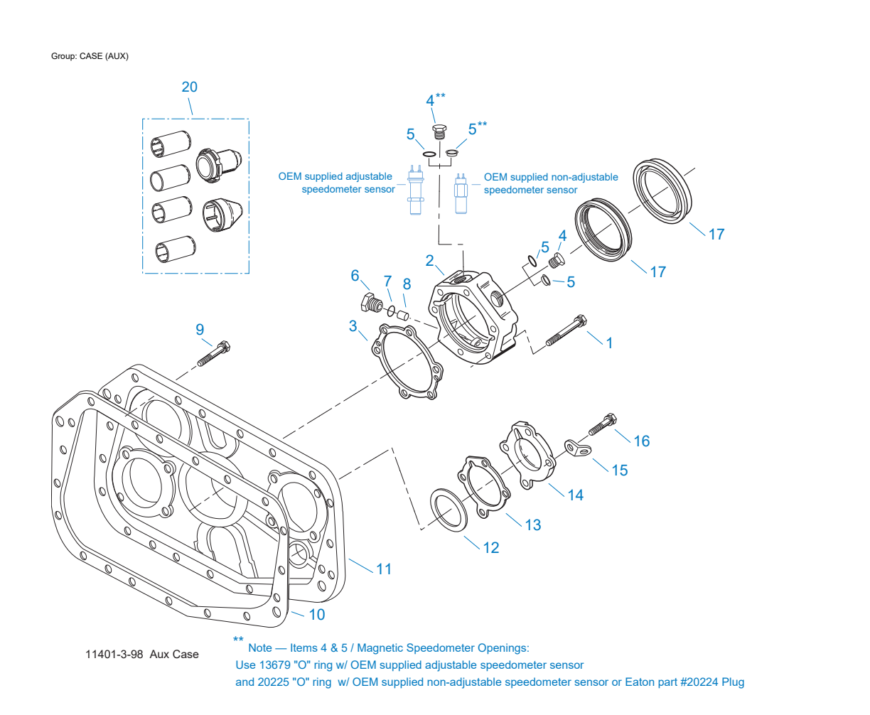 Eaton Fuller RT-12709H Case (Aux) exploded-view diagram