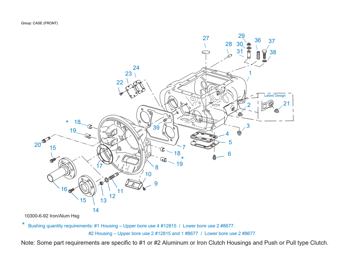 Eaton Fuller RT-12709H Case (Front) exploded-view diagram