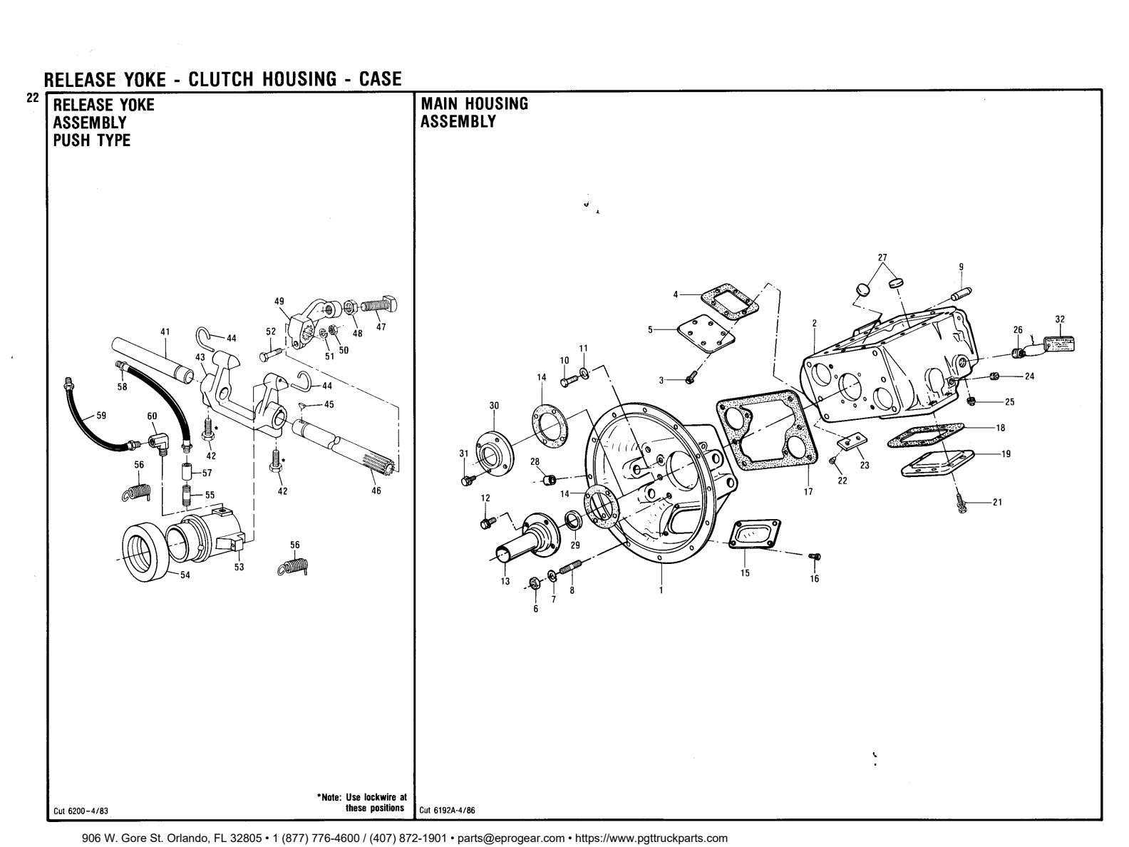 Eaton Fuller RT-6613 Release Yoke - Clutch Housing - Case exploded-view diagram