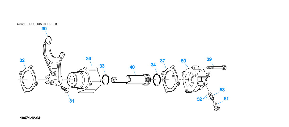 Eaton Fuller RT-7608LL Reduction Cylinder exploded-view diagram