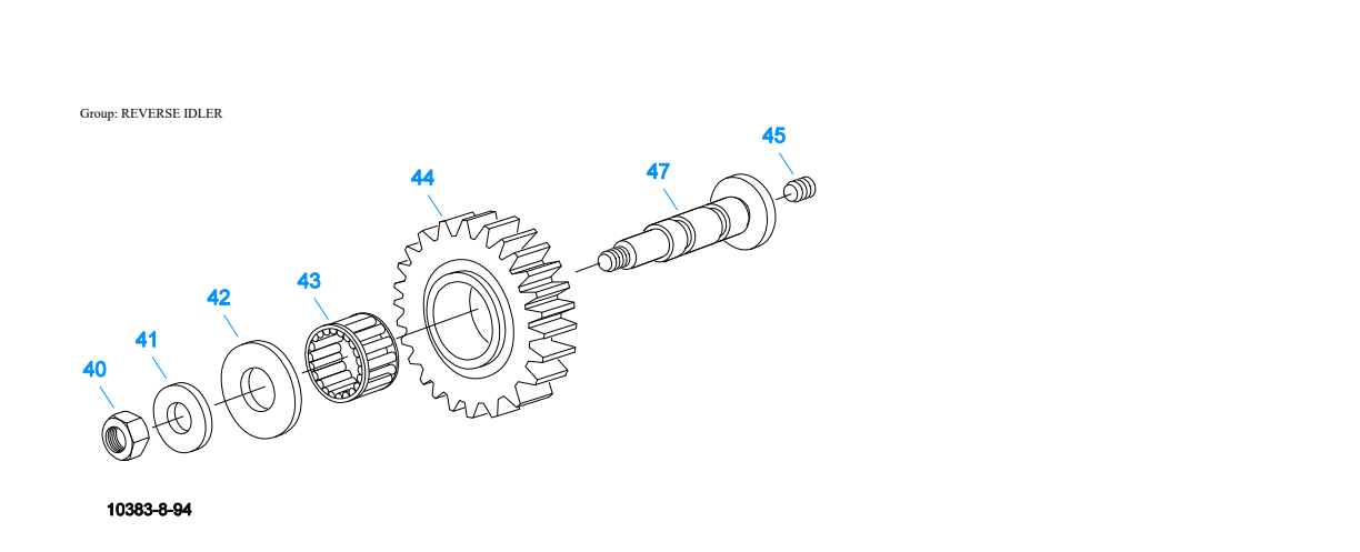 Eaton Fuller RT-7608LL Reverse Idler exploded-view diagram