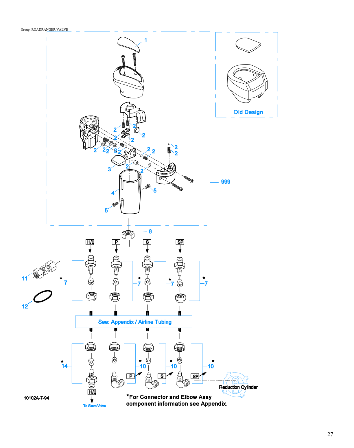 Eaton Fuller RT-7608LL Roadranger Valve exploded-view diagram