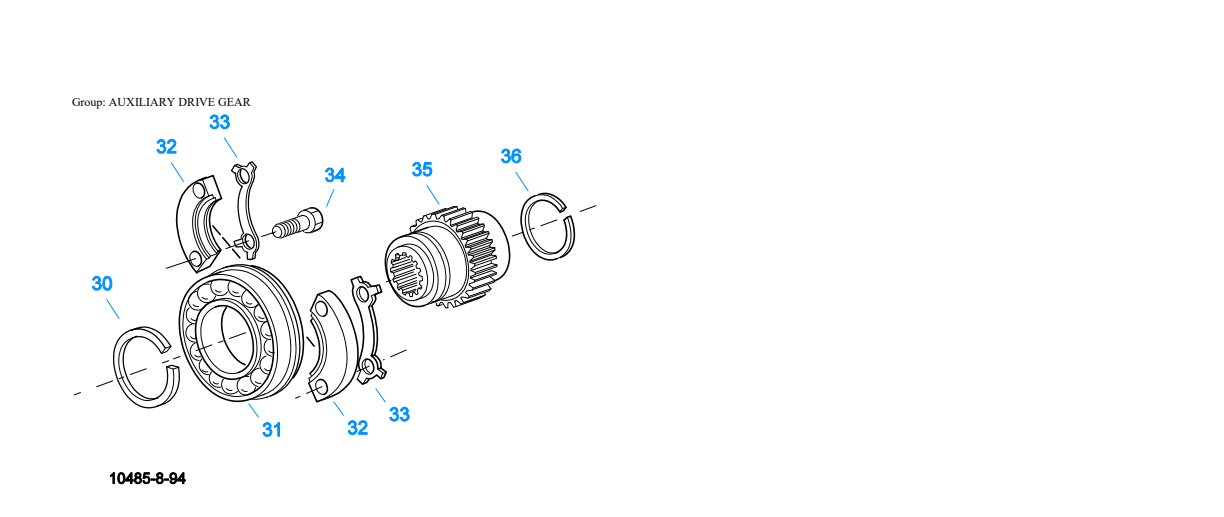 Eaton Fuller RT-7608LL Auxiliary Drive Gear exploded-view diagram