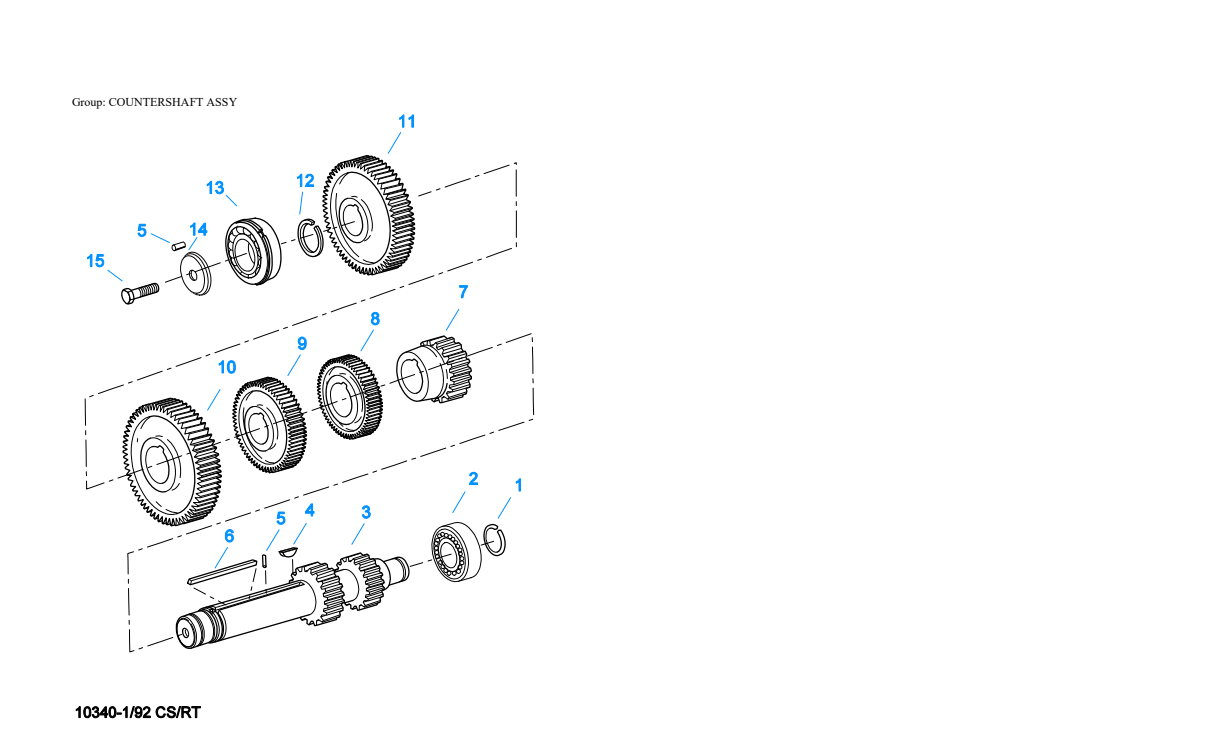 Eaton Fuller RT-8608L Countershaft Assy exploded-view diagram
