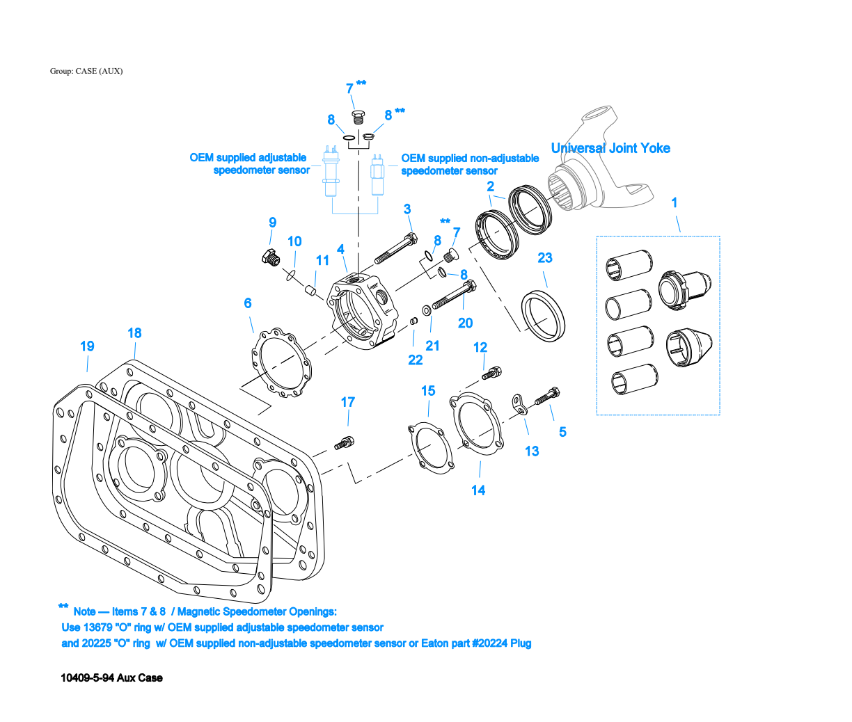 Eaton Fuller RT-8608L Case (Aux) exploded-view diagram