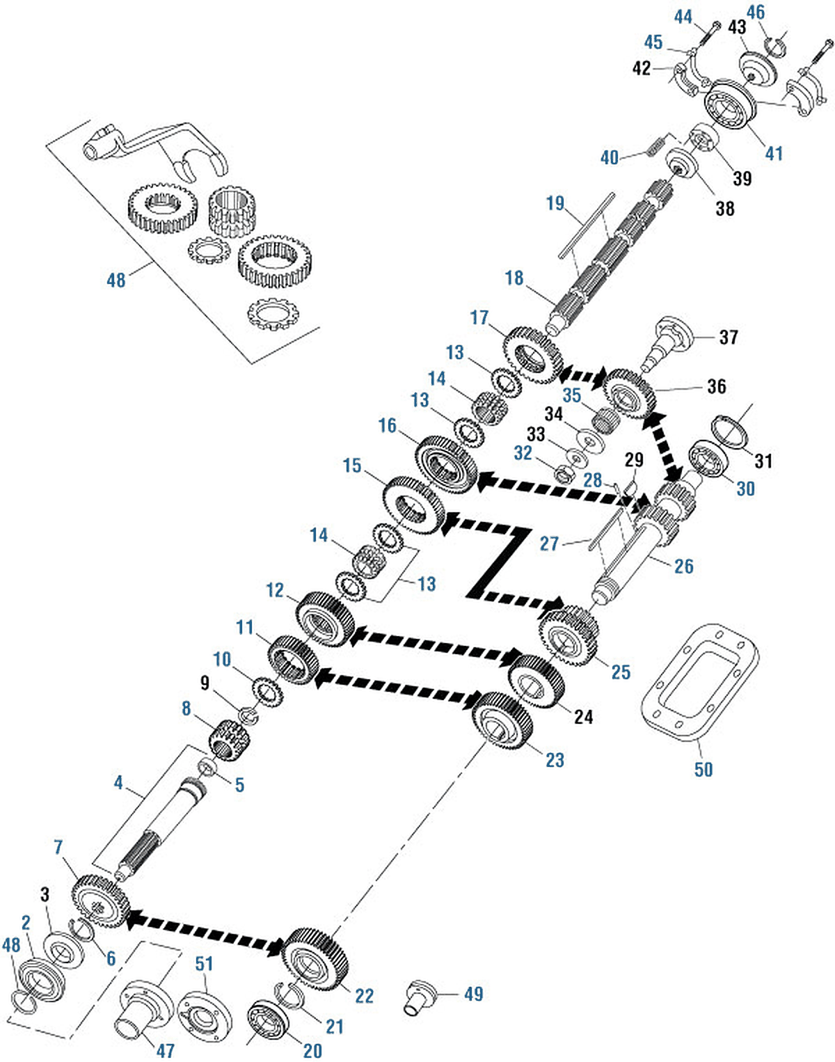 Eaton Fuller RT/RTO-6613 Main Case Components - Additional Diagram exploded-view diagram