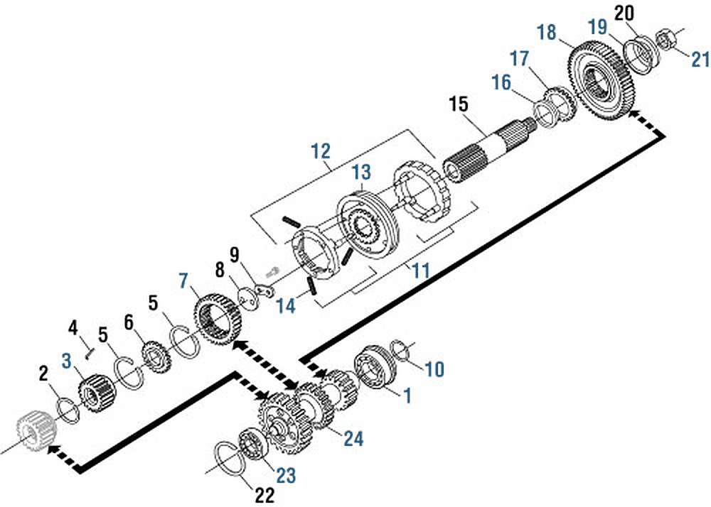 Eaton Fuller RT/RTO-6613 Auxiliary Components - Additional Diagram exploded-view diagram