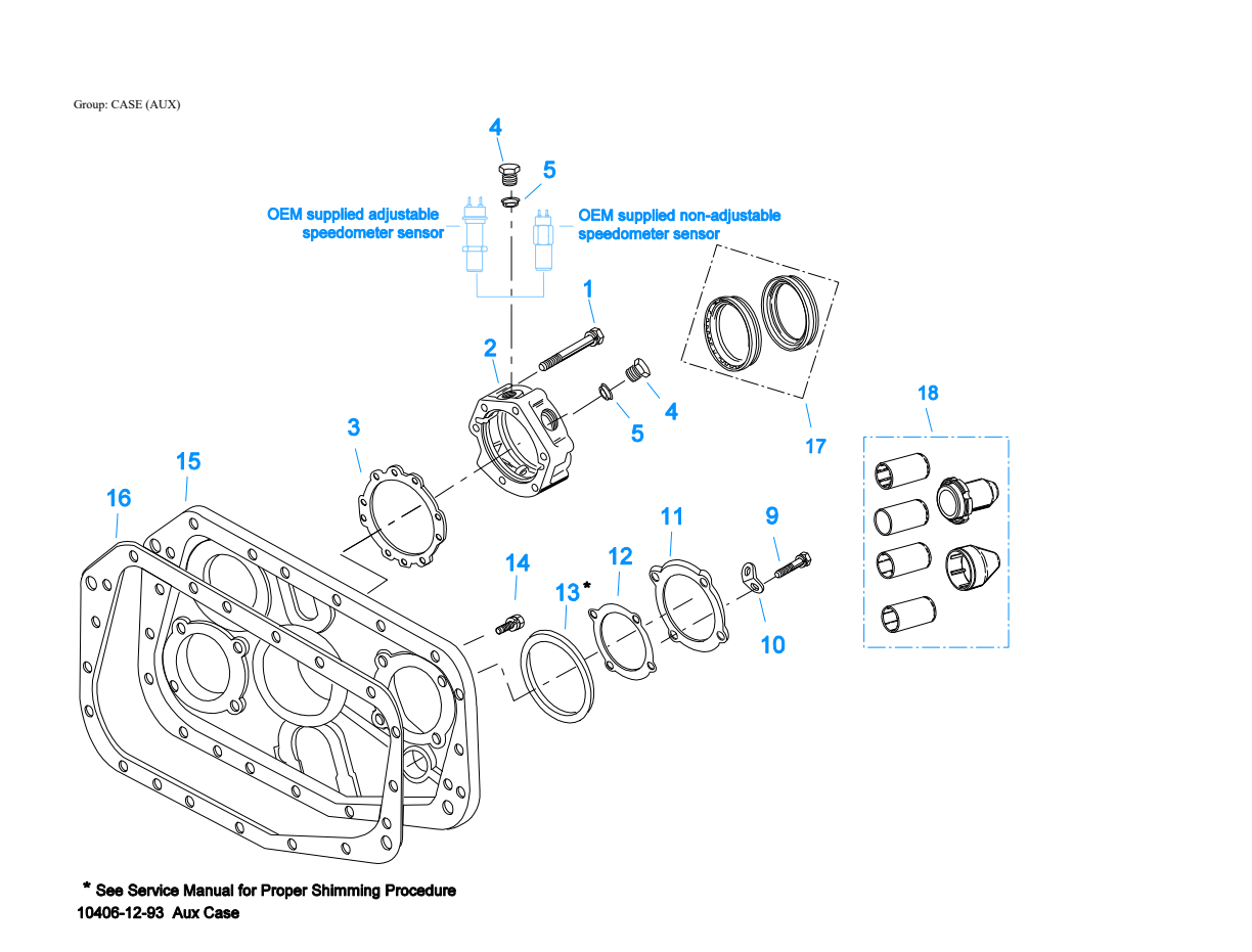 Eaton Fuller RTAO-12710B-AC Case (Aux) exploded-view diagram