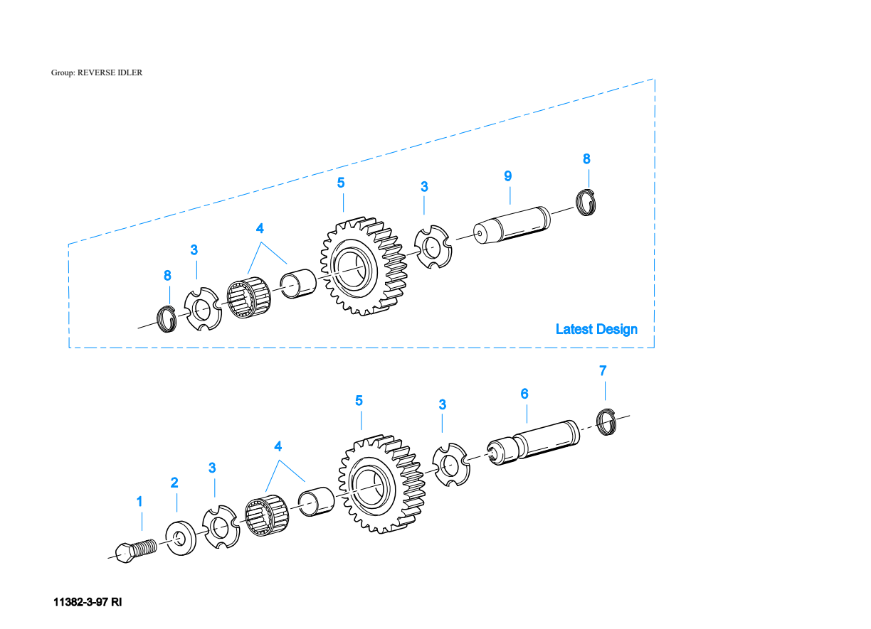 Eaton Fuller RTF-8908LL Reverse Idler exploded-view diagram