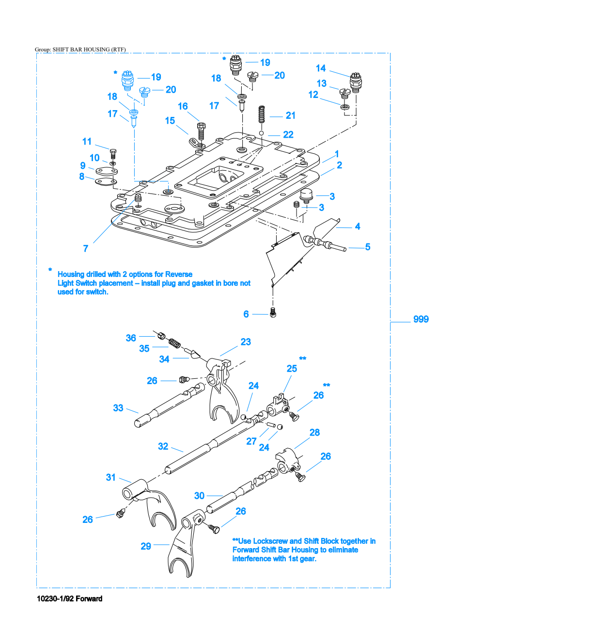 Eaton Fuller RTF-8908LL Shift Bar Housing (Rtf) exploded-view diagram