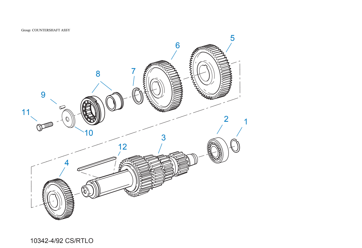 Eaton Fuller RTLO-11118A-MT Countershaft Assy exploded-view diagram